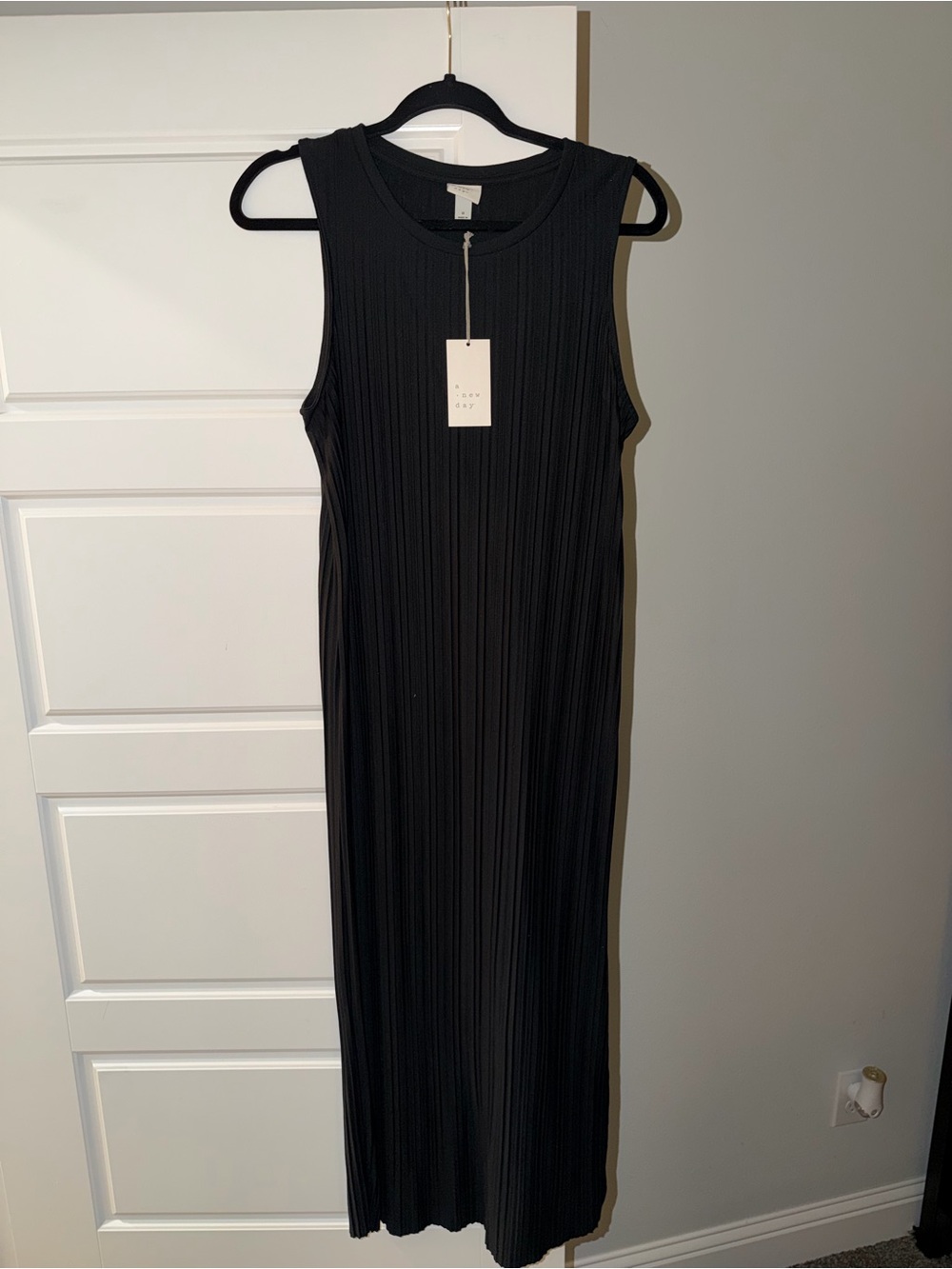 a new day Black Sleeveless Ribbed Maxi Dress